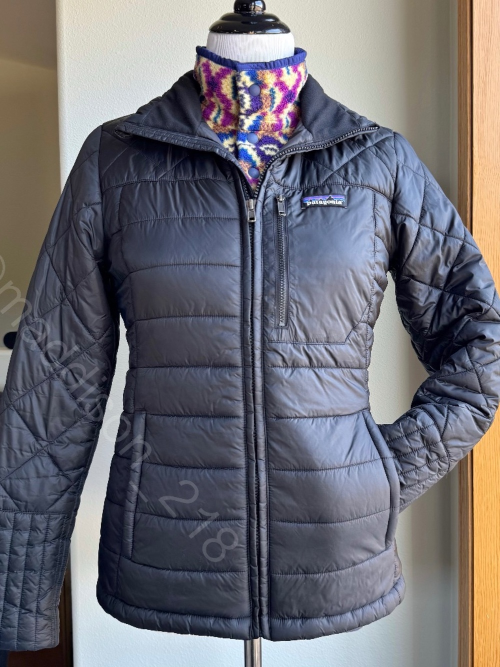 Patagonia Radalie Jacket Black Small Slim Fit Windproof Puffer Jacket S